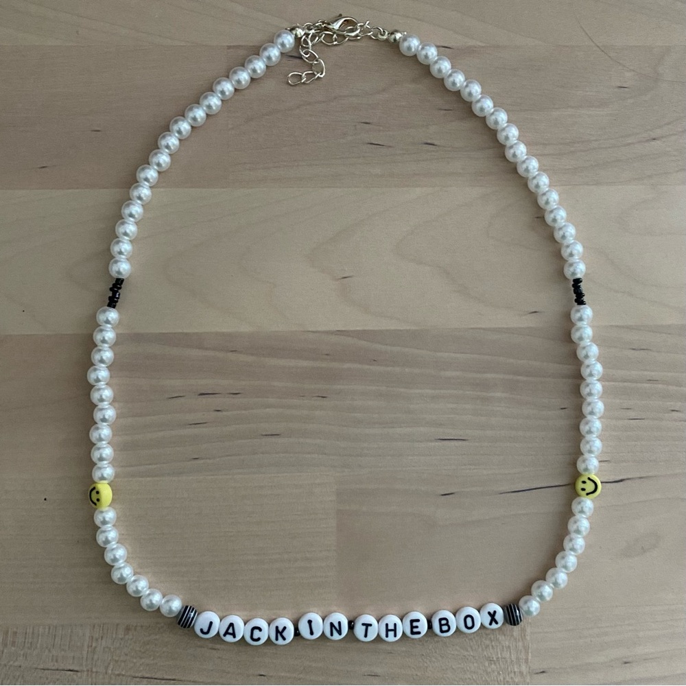 j-hope / BTS handmade jack in the box beaded pearl necklace